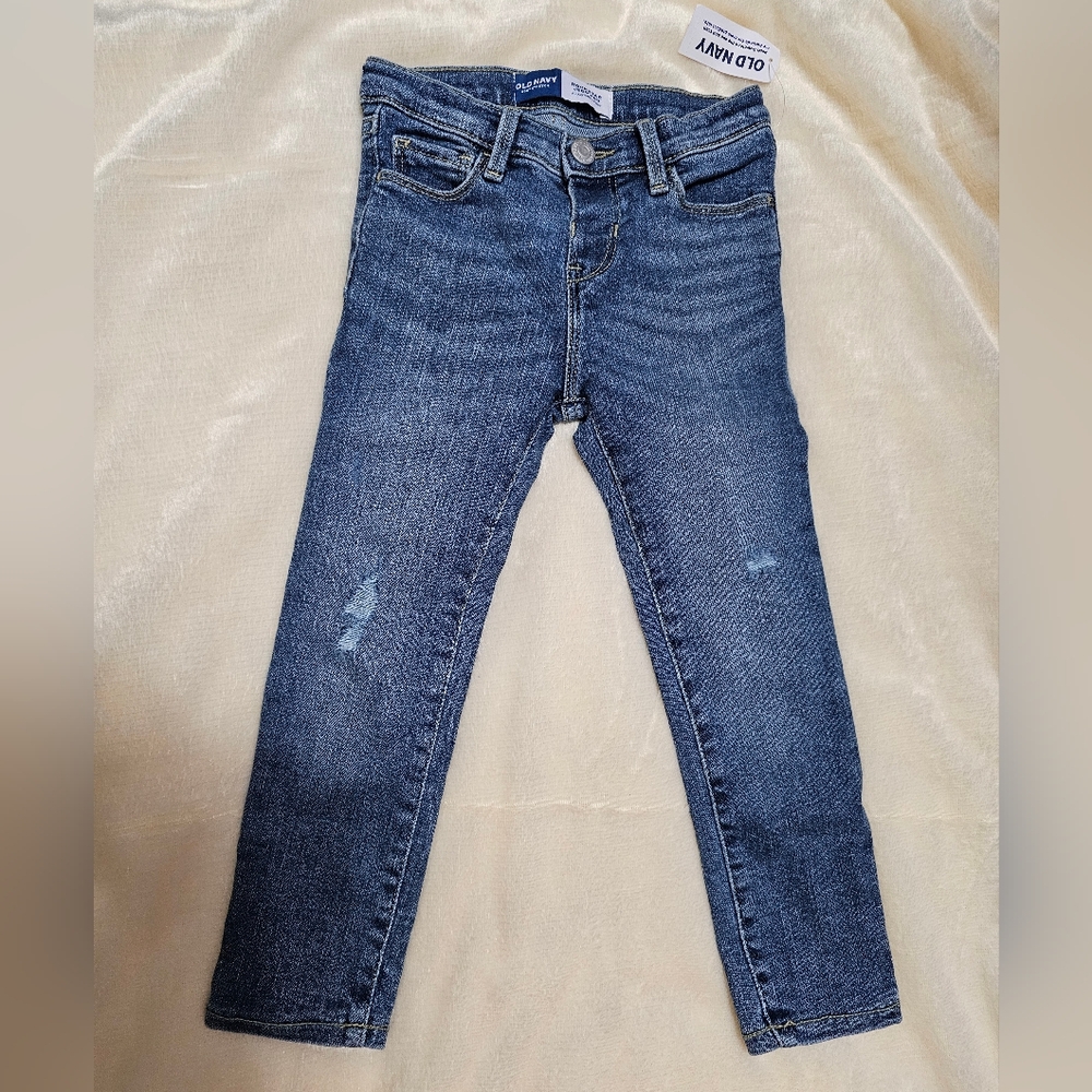Old Navy Toddler Girls Rockstar Jeggings Jeans Distressed Baby Denim NWT Sz 4T